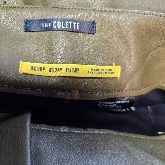 Anthropologie Plus Size 24W Colette Cropped Wide Leg Faux Leather Pants NWT - Picture 4 of 13